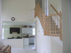 kitchen from across living room