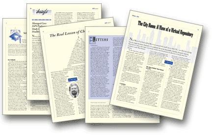 five pages, overlapping